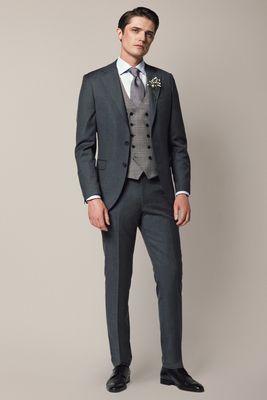 Spodnie męskie eleganckie Lancerto ze sklepu: Lancerto S.A. w kategorii: Spodnie męskie - zdjęcie 938E51-772-11513_Spodnie business mix Szary